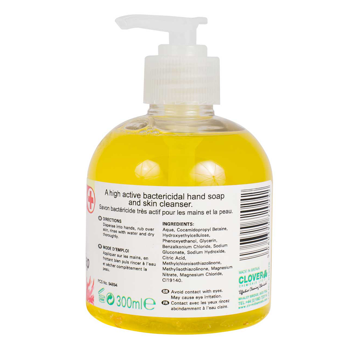 300ml Bio-dox Antibacterial Hand Soap back view