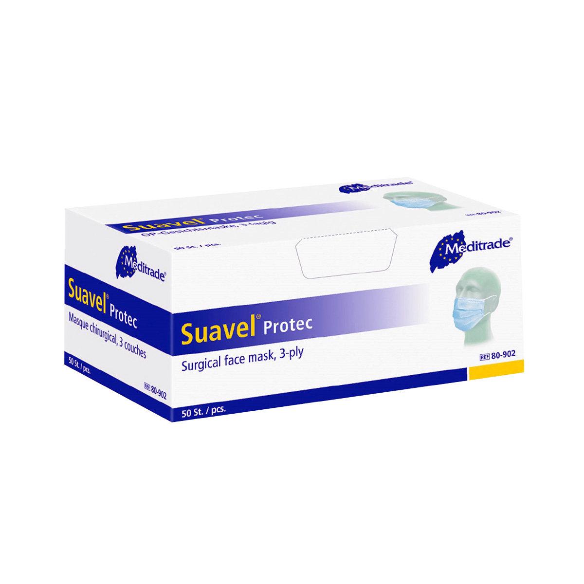 Pack of 50 Suavel Protec Type II R Surgical Face Masks