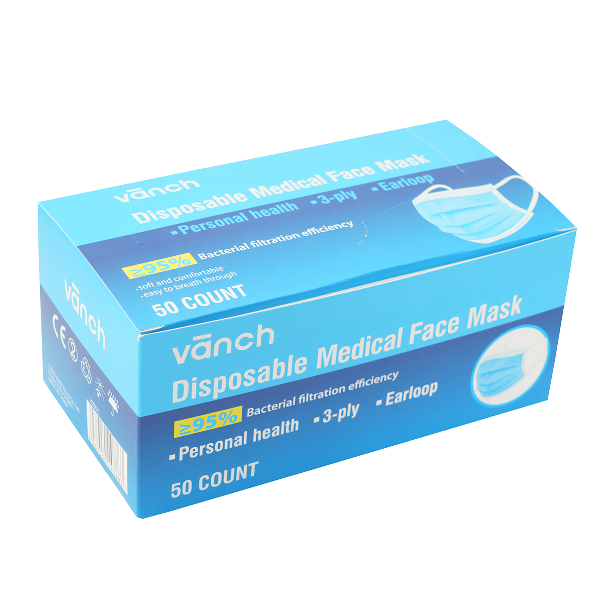 Pack of 50 Type 1 Disposable Surgical Face Masks