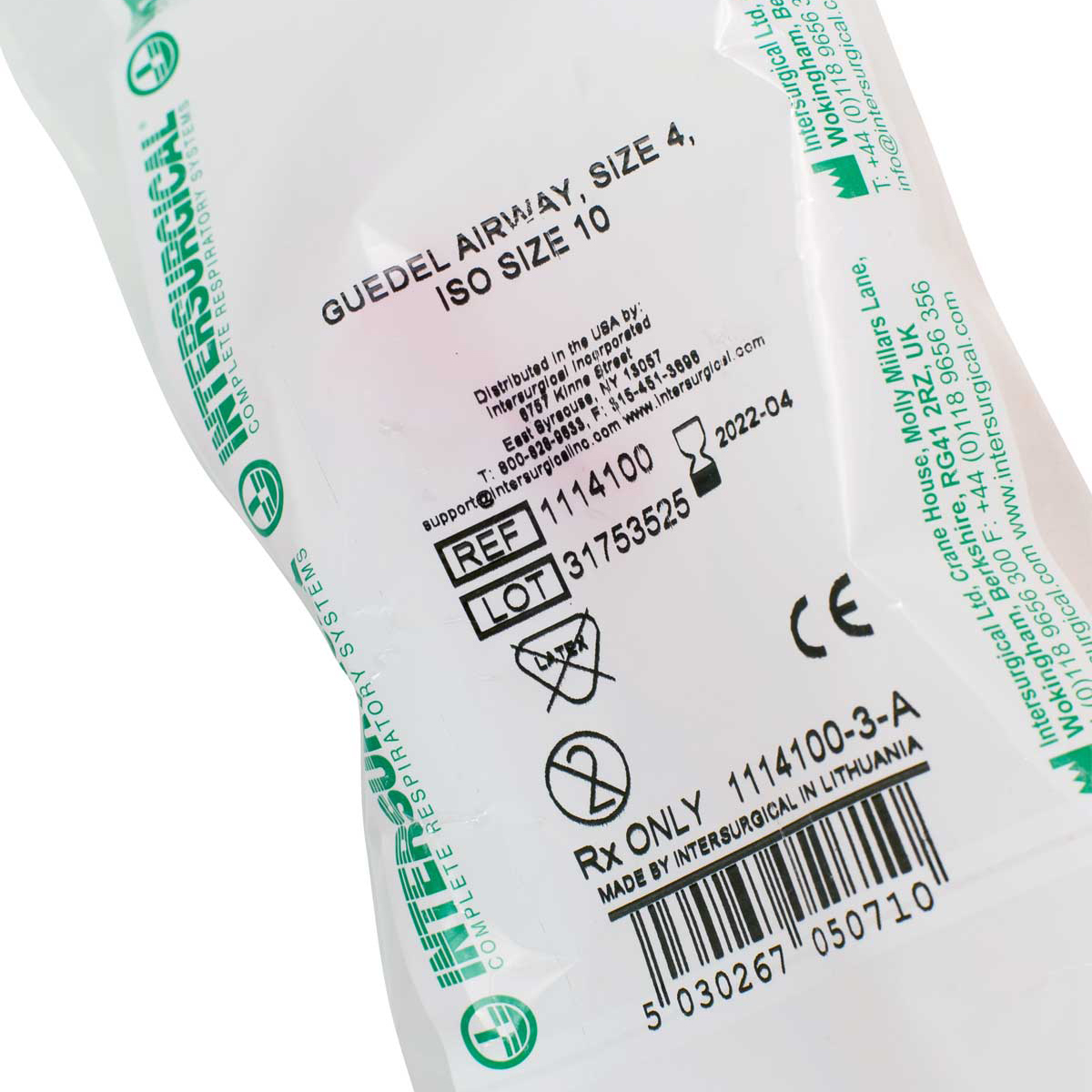 Large Adult Size 4 Guedel Airway packaging