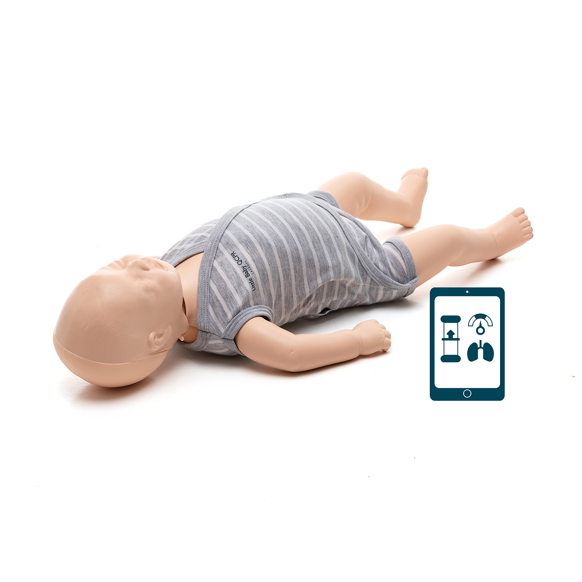 Realistic, durable and affordable light skin infant training manikin with QCPR technology
