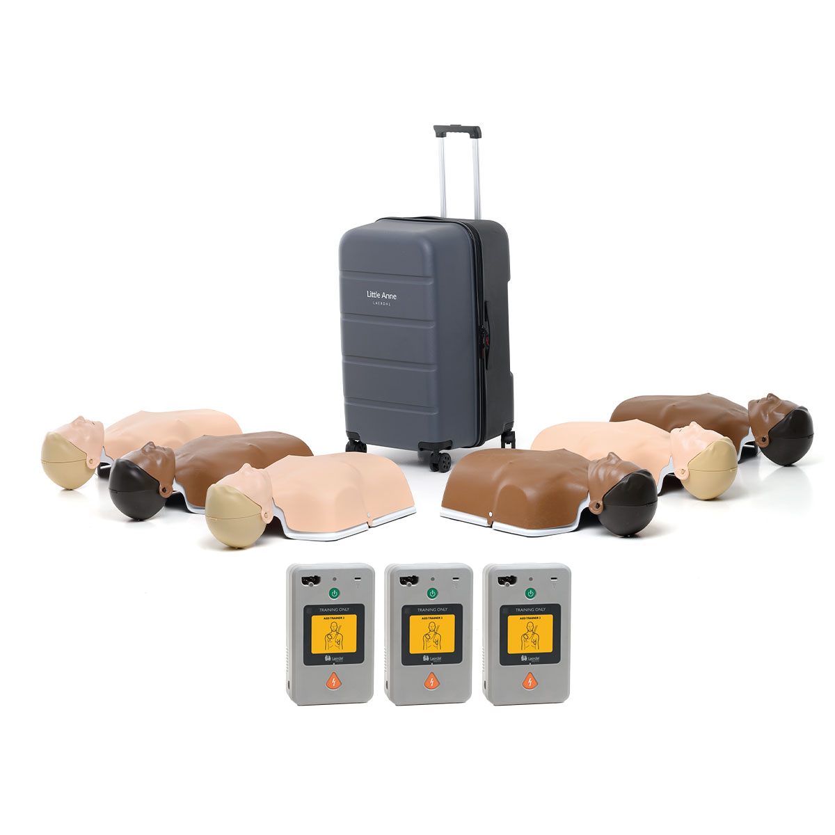 Pack of 6 Laerdal little anne 2.0 mixed skin with  aed trainers